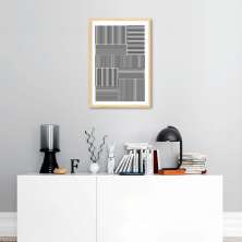 Quadro Barras Minimalistas 86x60 Caixa Marfim