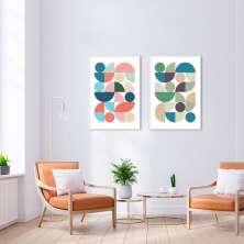 Quadro Bauhaus Colors 142x100 2-100x70 Filete Branco