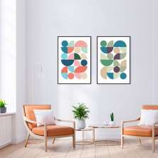 Quadro Bauhaus Colors 142x100 2-100x70 Filete Preto