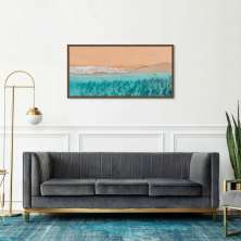 Quadro Beira Mar Caribe 100x50 Caixa Marrom