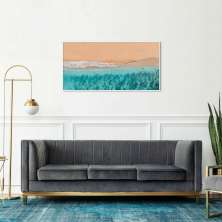 Quadro Beira Mar Caribe 100x50 Filete Branco