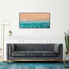 Quadro Beira Mar Caribe 100x50 Filete Preto