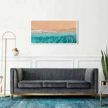Quadro Beira Mar Caribe 120x60 Caixa Branco