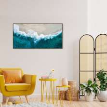 Quadro Beira Mar Maldivas 60x30 Filete Marrom