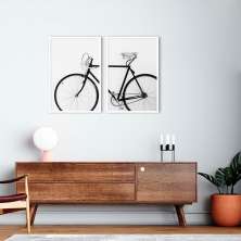 Quadro Bicicleta Vintage 122x86 2-86x60 Caixa Branco