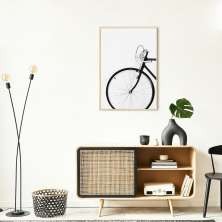 Quadro Bicicleta Vintage 43x30 Filete Marfim