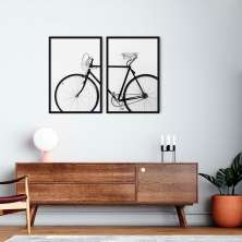 Quadro Bicicleta Vintage 88x60 2-60x43 Caixa Preto