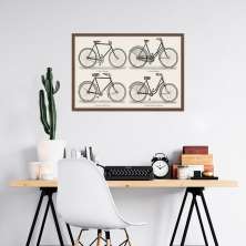 Quadro Bicicletas Alemãs 1894 100x70 Caixa Marrom