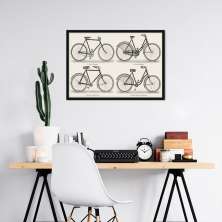 Quadro Bicicletas Alemãs 1894 100x70 Caixa Preto