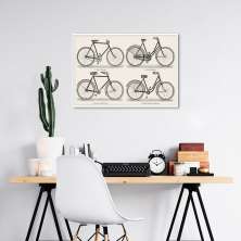 Quadro Bicicletas Alemãs 1894 100x70 Filete Branco