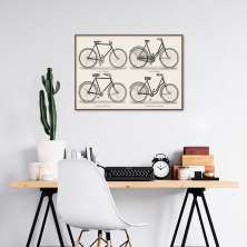 Quadro Bicicletas Alemãs 1894 100x70 Filete Marrom