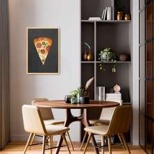 Quadro Black Chalk Fatia de Pizza 100x70 Caixa Marfim