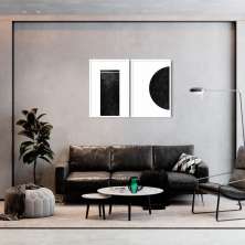 Quadro Black Minimalist 122x86 2-86x60 Caixa Branco
