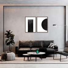 Quadro Black Minimalist 122x86 2-86x60 Caixa Marrom