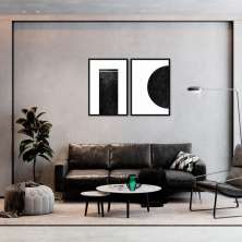 Quadro Black Minimalist 122x86 2-86x60 Caixa Preto