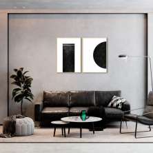 Quadro Black Minimalist 122x86 2-86x60 Filete Marfim
