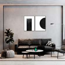 Quadro Black Minimalist 122x86 2-86x60 Filete Marrom