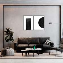 Quadro Black Minimalist 122x86 2-86x60 Filete Preto