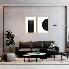 Quadro Black Minimalist 88x60 2-60x43 Caixa Marfim