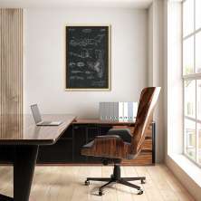 Quadro BluePrint Avião 86x60 Caixa Marfim Preto