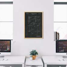 Quadro BluePrint Avião de Caça 100x70 Caixa Marfim Preto
