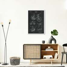 Quadro BluePrint Bicicleta 43x30 Caixa Branco Preto