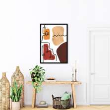 Quadro Bohemian Lines Earthy 86x60 Caixa Preto