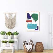 Quadro Bohemian Lines Ocean 43x30 Caixa Marrom