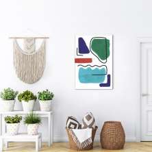 Quadro Bohemian Lines Ocean 86x60 Filete Branco
