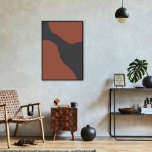 Quadro Boho Black Earth 100x70 Filete Preto
