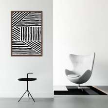 Quadro Boho Zebrado 100x70 Caixa Marrom
