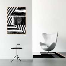 Quadro Boho Zebrado 100x70 Filete Marfim