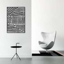 Quadro Boho Zebrado 100x70 Filete Preto