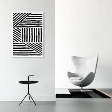 Quadro Boho Zebrado 60x43 Caixa Branco