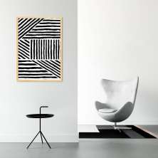 Quadro Boho Zebrado 60x43 Caixa Marfim