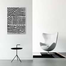 Quadro Boho Zebrado 86x60 Filete Branco