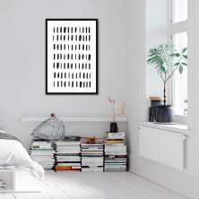 Quadro Borrões Abstratos 43x30 Caixa Preto