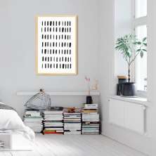Quadro Borrões Abstratos 86x60 Caixa Marfim