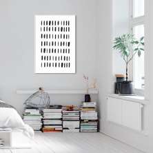 Quadro Borrões Abstratos 86x60 Filete Branco