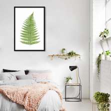 Quadro Botânica Aspidium Angulare 100x70 Caixa Preto