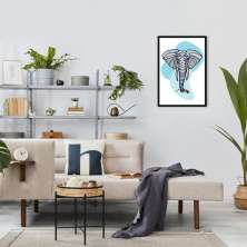 Quadro Bubble Elefante 100x70 Caixa Preto