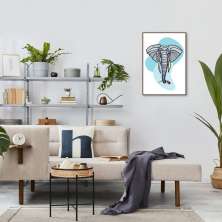Quadro Bubble Elefante 60x43 Filete Marrom