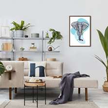 Quadro Bubble Elefante 86x60 Caixa Marrom