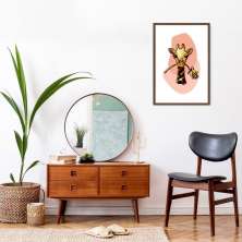 Quadro Bubble Girafa 60x43 Caixa Marrom