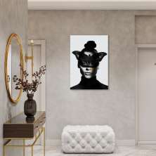 Quadro Butterfly Woman Tinta 43x30 Sem Moldura