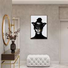 Quadro Butterfly Woman Tinta 60x43 Filete Marrom