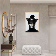 Quadro Butterfly Woman Tinta 86x60 Caixa Marfim
