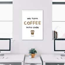 Quadro Café de Programador 60x43 Caixa Branco