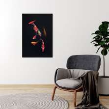 Quadro Carpas Coloridas 100x70 Caixa Preto