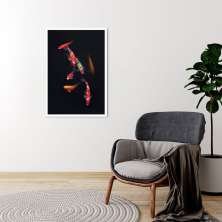 Quadro Carpas Coloridas 60x43 Caixa Branco